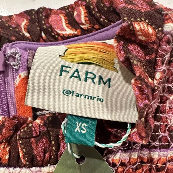 NWT $245 FARM RIO Sweet Floral Long Sleeve Minidress, SWEET FLORAL LILAC Size XS - Picture 5 of 6